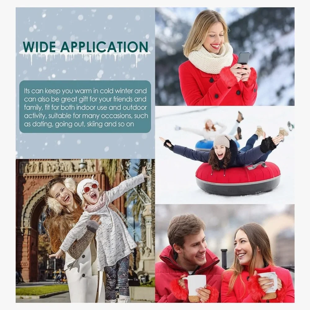 🆕 4 Pairs Knit Fingerless Winter Gloves Black Red White Grey Texting Gloves